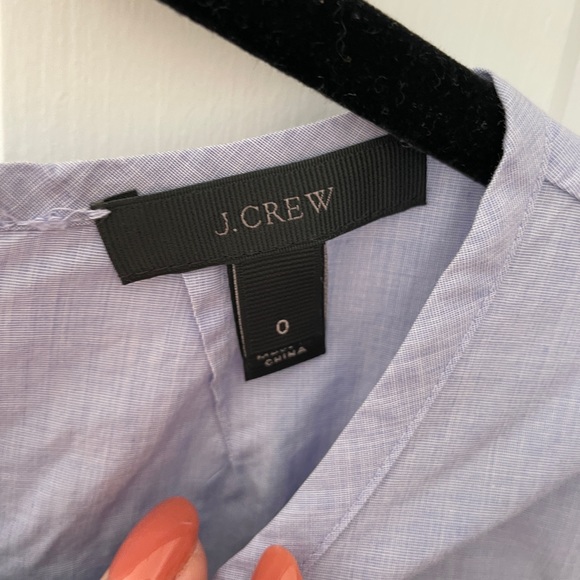J Crew Short Ruffle Sleeve Button Back Chambray Top | Size: 0 | Color: Blue - Picture 3 of 5